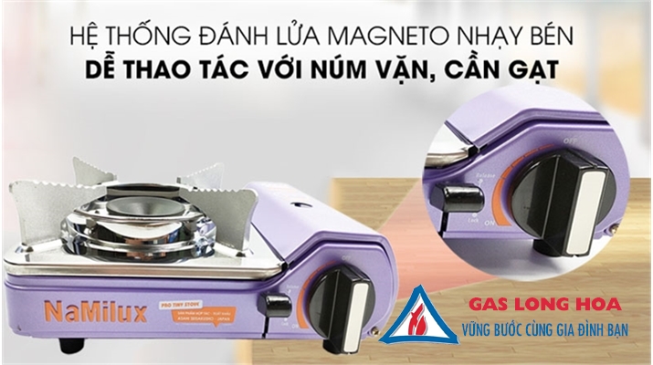 Bếp Gas Mini NaMilux Pro Tiny Siêu nhỏ ( tặng kèm hộp nhựa ) PS2221PS 45