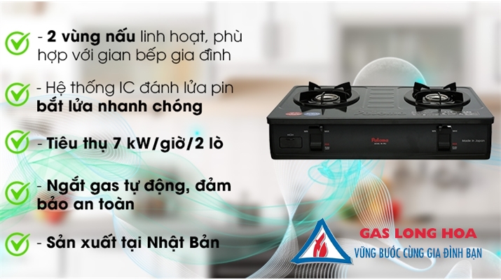 Bếp Gas Paloma Nhập Khẩu Nguyên Chiếc Từ Nhật ( Loại Nút Nhấn ) 39