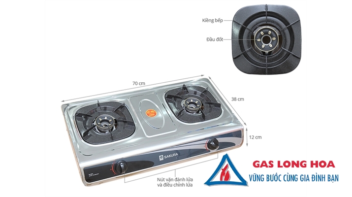 Bếp Gas SAKURA Inox Toàn Thân 3