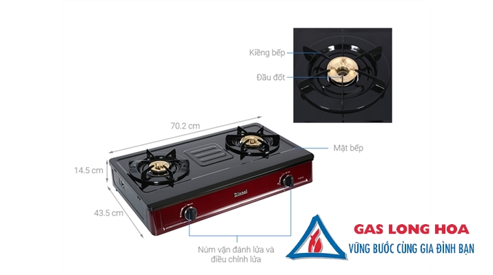 Bếp Gas Rinnai Dương RV-B274SR ( EB ) Màu Đỏ 7