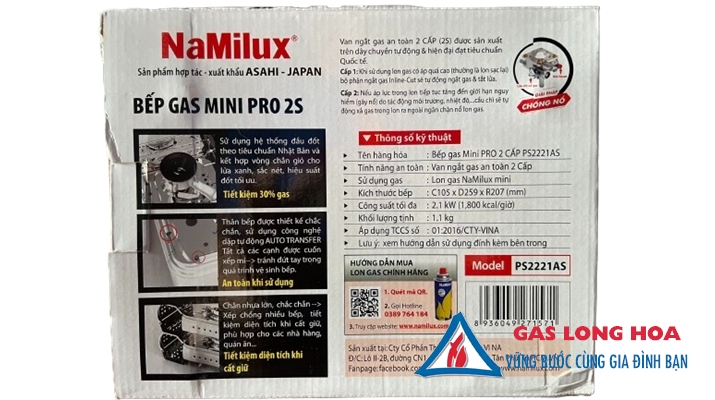 Bếp Gas Mini NaMilux Toàn Thân Inox Siêu Nhỏ 49