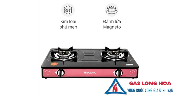 Bếp Gas Đôi SAKURA Mặt Tráng Men 3