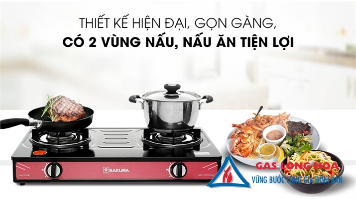 Bếp Gas Đôi SAKURA Mặt Tráng Men 25