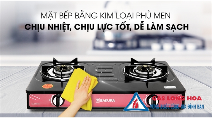 Bếp Gas Đôi SAKURA Mặt Tráng Men 27