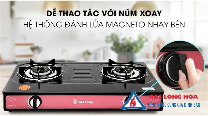 Bếp Gas Đôi SAKURA Mặt Tráng Men 29