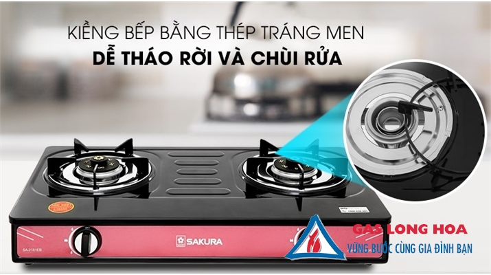 Bếp Gas Đôi SAKURA Mặt Tráng Men 33