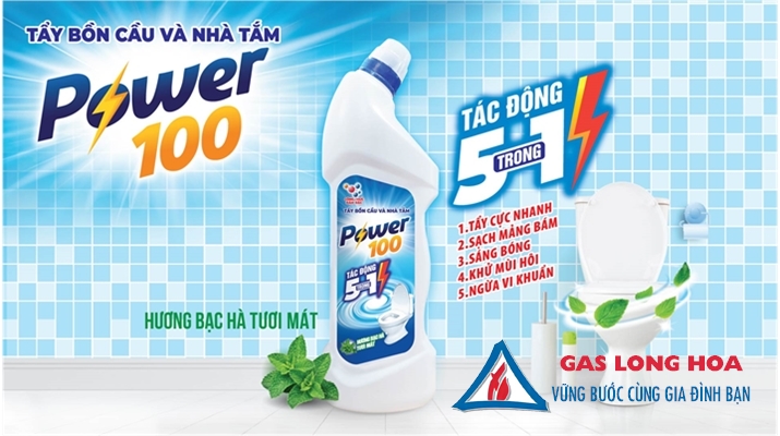 Nước tẩy bồn cầu nhà vệ sinh Power 100 5