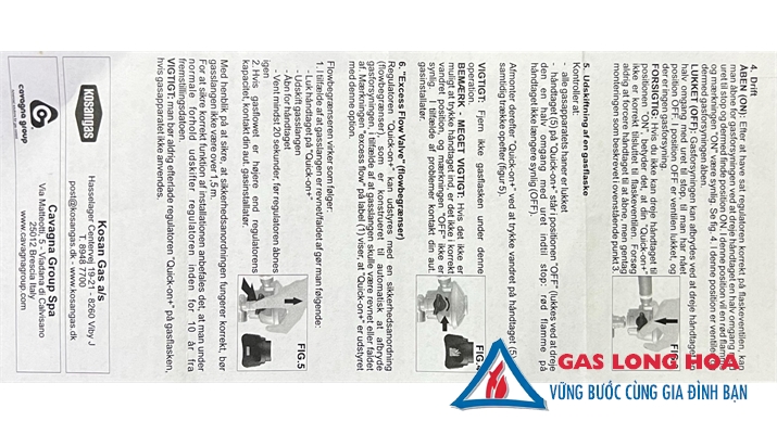 Van gas tự đông KOSANGAS ( Dành cho bình quai cam ) 29