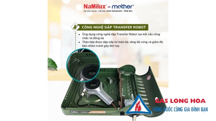 Bếp gas mini NaMilux mother PL2302PF ( xanh rêu  ) 13