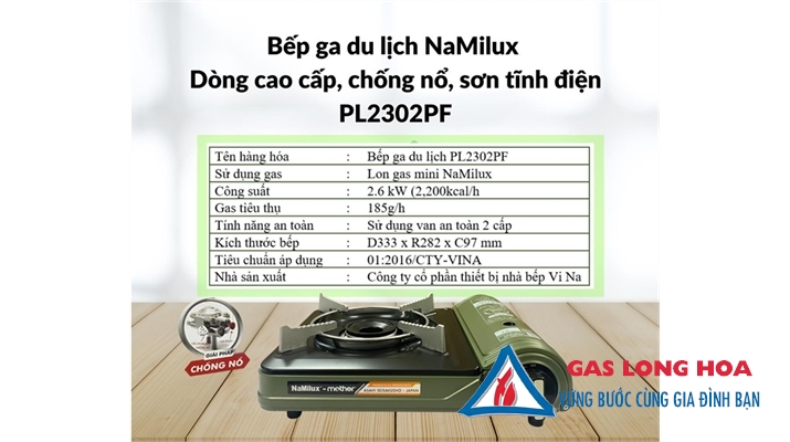 Bếp gas mini NaMilux mother PL2302PF ( xanh rêu  ) 39