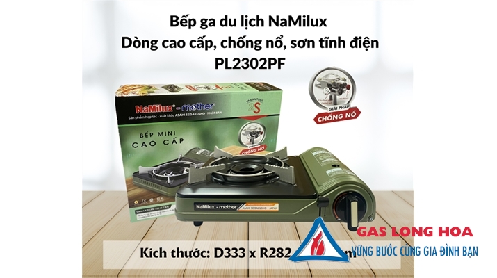 Bếp gas mini NaMilux mother PL2302PF ( xanh rêu  ) 47