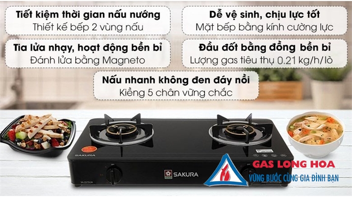 Bếp gas đôi Sakura SA-2375GB 19