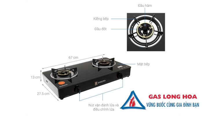 Bếp gas đôi Sakura SA-2375GB 33