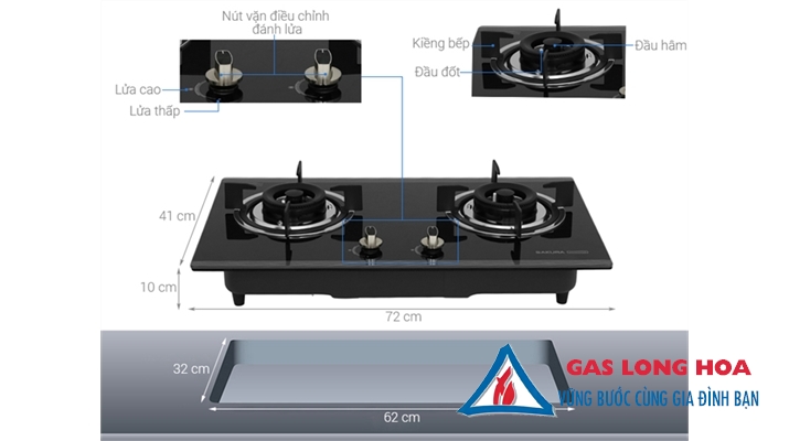 Bếp gas âm SAKURA SG-2530GB 11