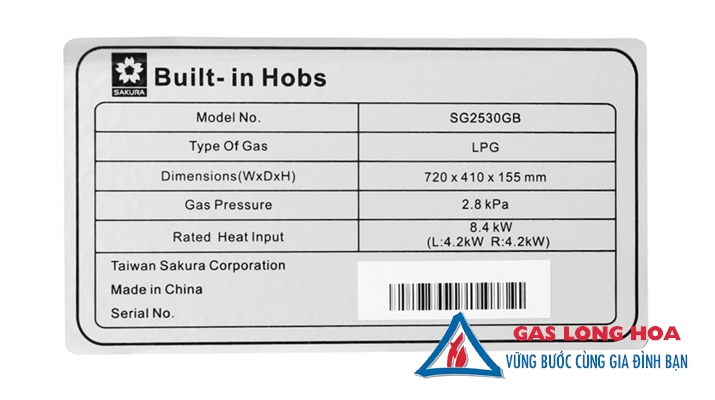 Bếp gas âm SAKURA SG-2530GB 41