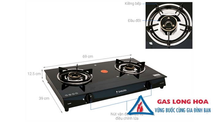 Bếp gas đôi Sakura SA-695SG 3