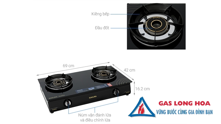 Bếp gas đôi Sakura SA-D707LG 17