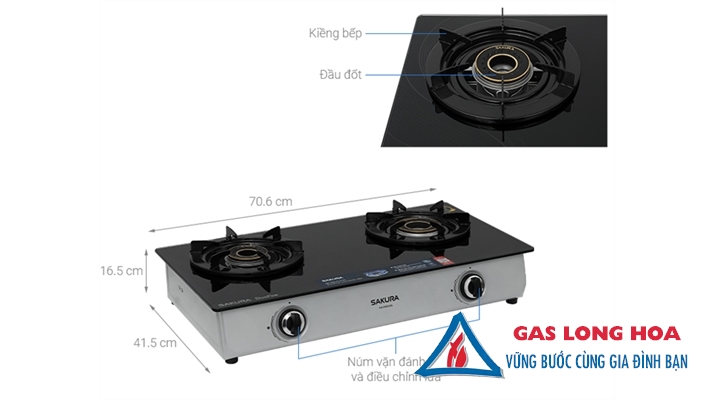 Bếp gas đôi Sakura SA-D802HG 17